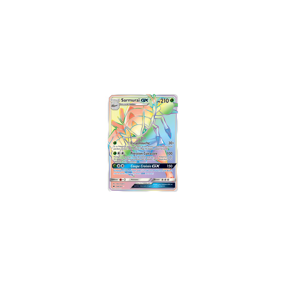 Sarmuraï 148/147 : Joyau Arc-en-ciel rare de l'extension Pokémon Ombres Ardentes