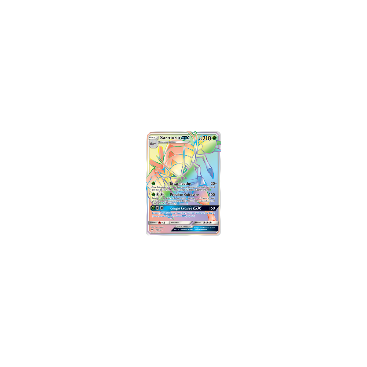 Sarmuraï 148/147 : Joyau Arc-en-ciel rare de l'extension Pokémon Ombres Ardentes