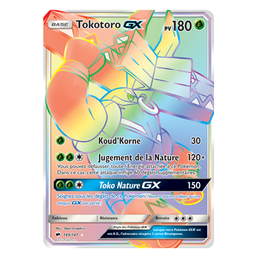 Tokotoro 149/147 : Joyau Arc-en-ciel rare de l'extension Pokémon Ombres Ardentes