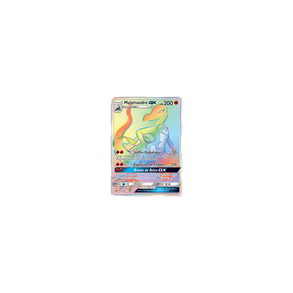 Carte Malamandre - Arc-en-ciel rare de Pokémon Ombres Ardentes 151/147