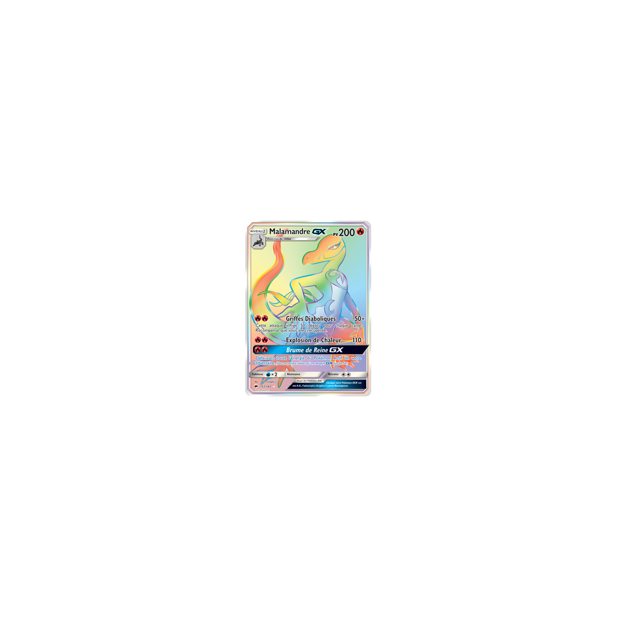 Carte Malamandre - Arc-en-ciel rare de Pokémon Ombres Ardentes 151/147