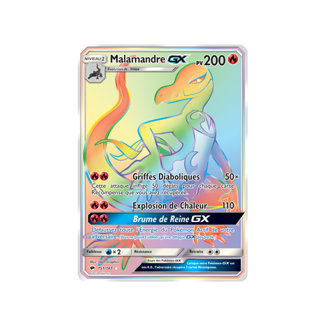 Carte Malamandre - Arc-en-ciel rare de Pokémon Ombres Ardentes 151/147