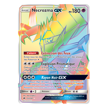 Necrozma 153/147 : Joyau Arc-en-ciel rare de l'extension Pokémon Ombres Ardentes