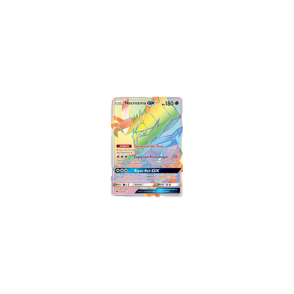 Necrozma 153/147 : Joyau Arc-en-ciel rare de l'extension Pokémon Ombres Ardentes