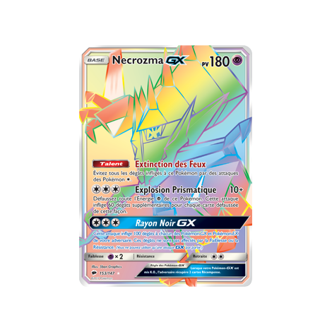 Necrozma 153/147 : Joyau Arc-en-ciel rare de l'extension Pokémon Ombres Ardentes