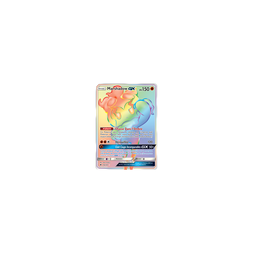 Découvrez Marshadow, carte Arc-en-ciel rare de la série Ombres Ardentes