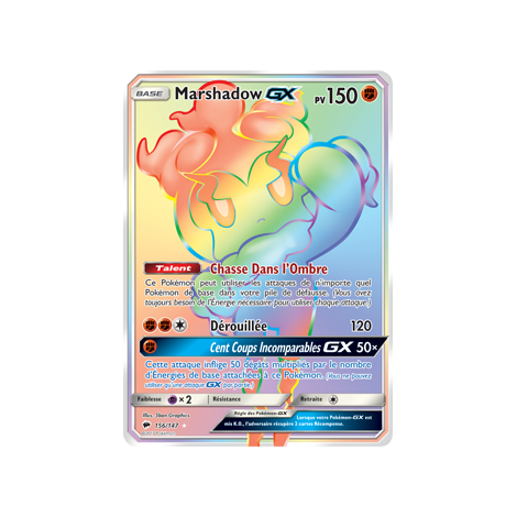 Découvrez Marshadow, carte Arc-en-ciel rare de la série Ombres Ardentes