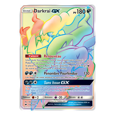Darkrai 158/147 : Joyau Arc-en-ciel rare de l'extension Pokémon Ombres Ardentes