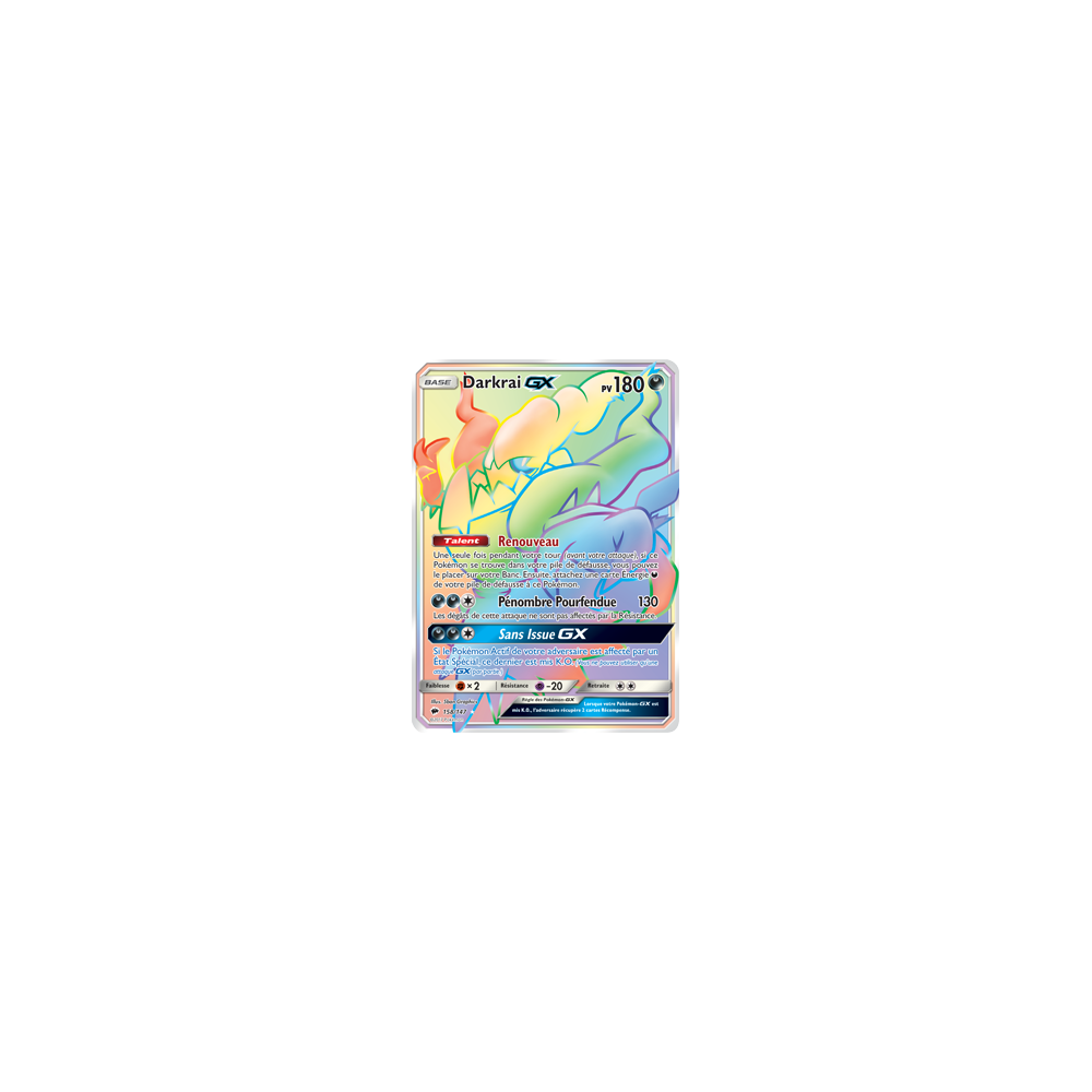 Darkrai 158/147 : Joyau Arc-en-ciel rare de l'extension Pokémon Ombres Ardentes