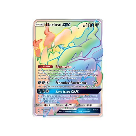 Darkrai 158/147 : Joyau Arc-en-ciel rare de l'extension Pokémon Ombres Ardentes