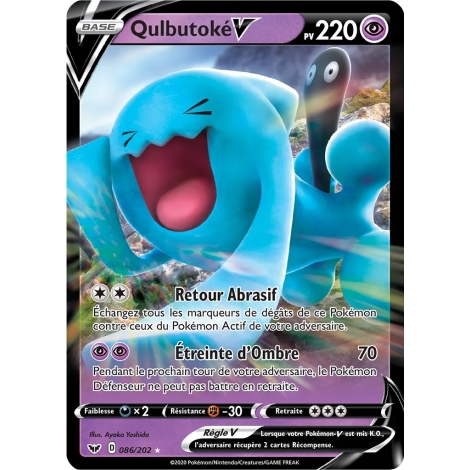 Qulbutoké 086/202 : Joyau Holographique rare V de l'extension Pokémon Épée et Bouclier