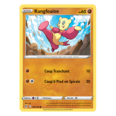 Kungfouine 103/196 : Joyau Commune de l'extension Pokémon Origine Perdue
