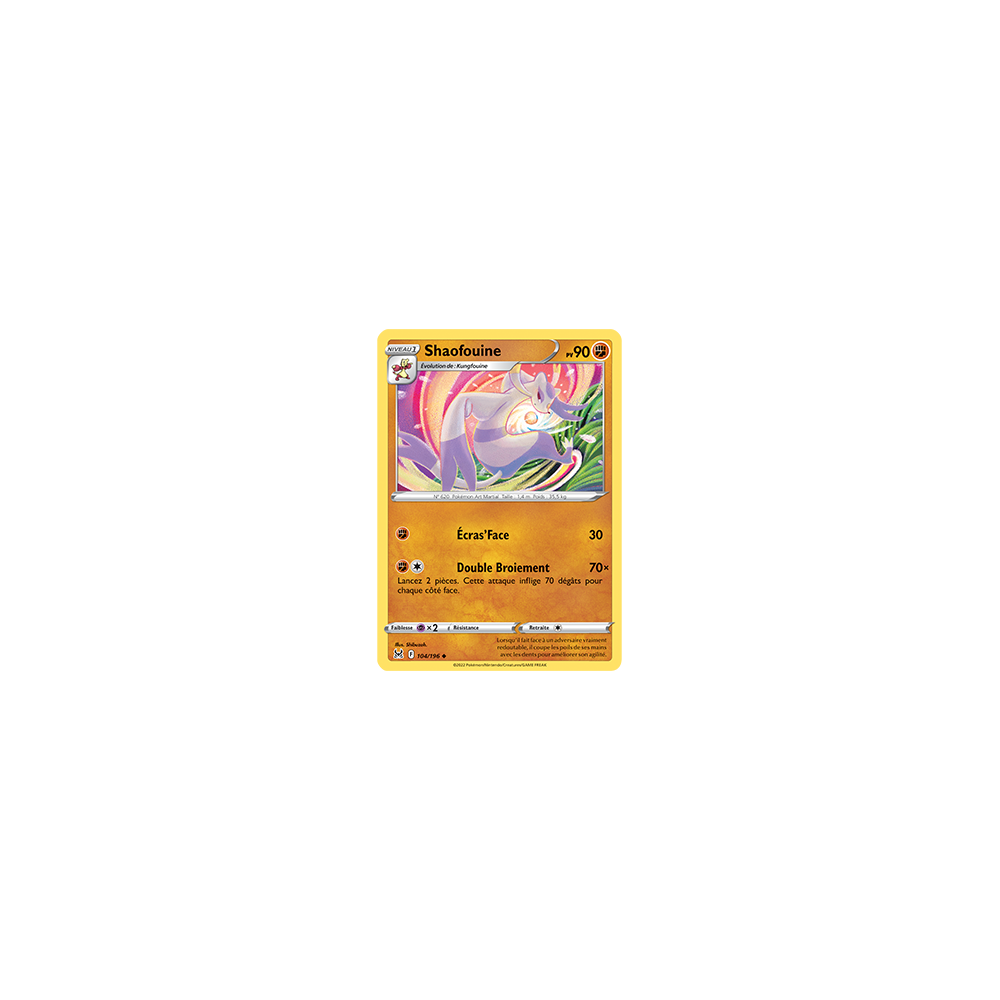 Shaofouine 104/196 : Joyau Peu commune de l'extension Pokémon Origine Perdue