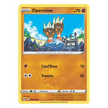 Carte Opermine - Commune de Pokémon Origine Perdue 106/196