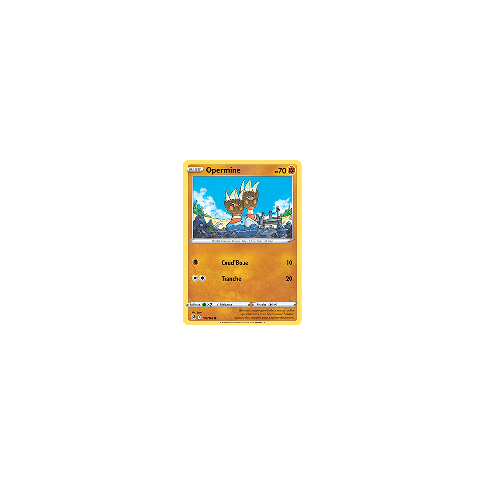 Carte Opermine - Commune de Pokémon Origine Perdue 106/196