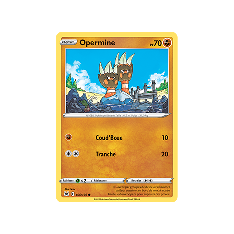 Carte Opermine - Commune de Pokémon Origine Perdue 106/196