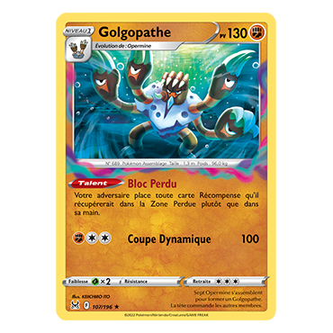 Golgopathe, carte Holographique rare de la série Origine Perdue