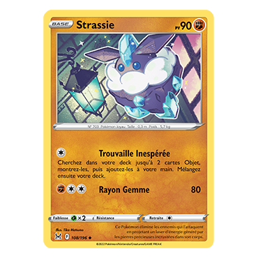 Carte Strassie - Peu commune de Pokémon Origine Perdue 108/196