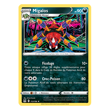 Migalos 113/196 : Joyau Rare de l'extension Pokémon Origine Perdue