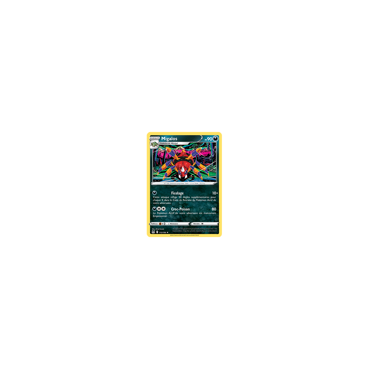Migalos 113/196 : Joyau Rare de l'extension Pokémon Origine Perdue