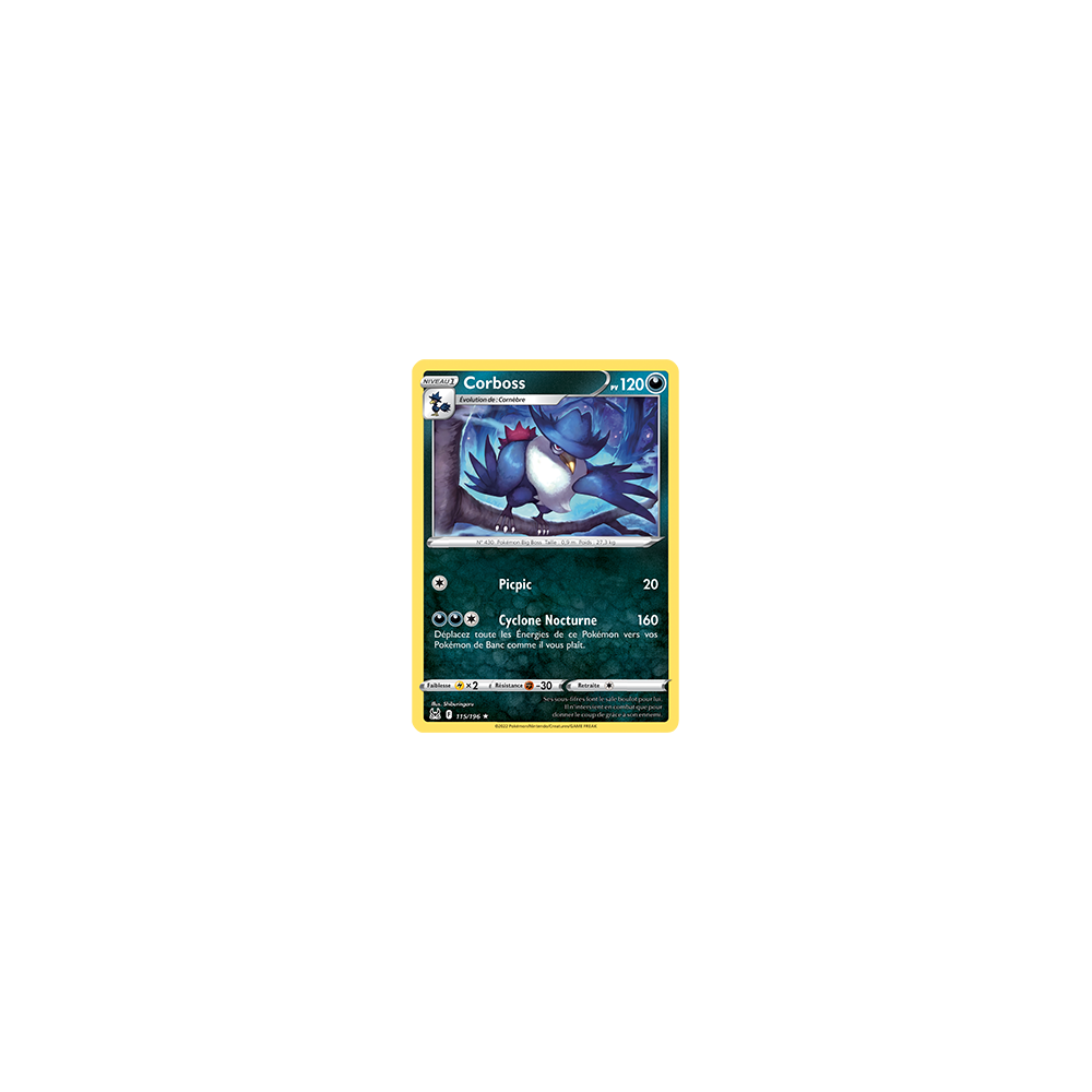 Carte Corboss - Rare de Pokémon Origine Perdue 115/196
