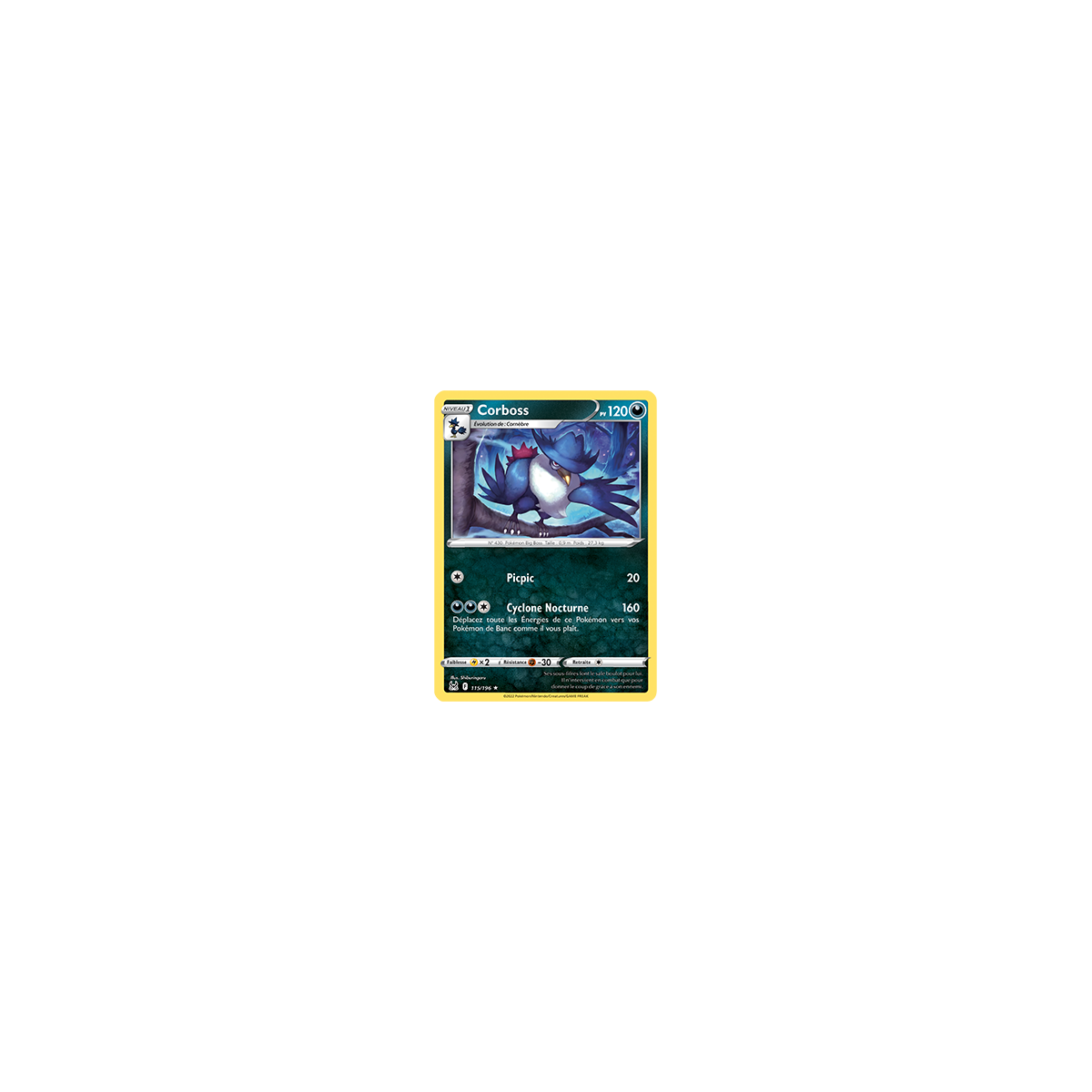 Carte Corboss - Rare de Pokémon Origine Perdue 115/196
