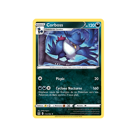 Carte Corboss - Rare de Pokémon Origine Perdue 115/196