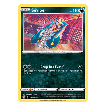 Carte Séviper - Peu commune de Pokémon Origine Perdue 116/196