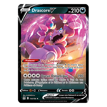 Drascore, carte Holographique rare V de la série Origine Perdue