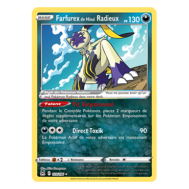 Farfurex de Hisui Radieux, carte Radieux rare de Origine Perdue