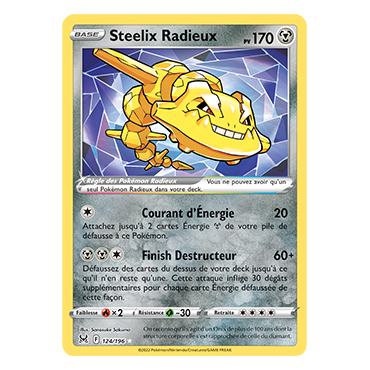 Carte Steelix Radieux - Radieux rare de Pokémon Origine Perdue 124/196