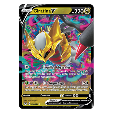 Carte Giratina - Holographique rare V de Pokémon Origine Perdue 130/196