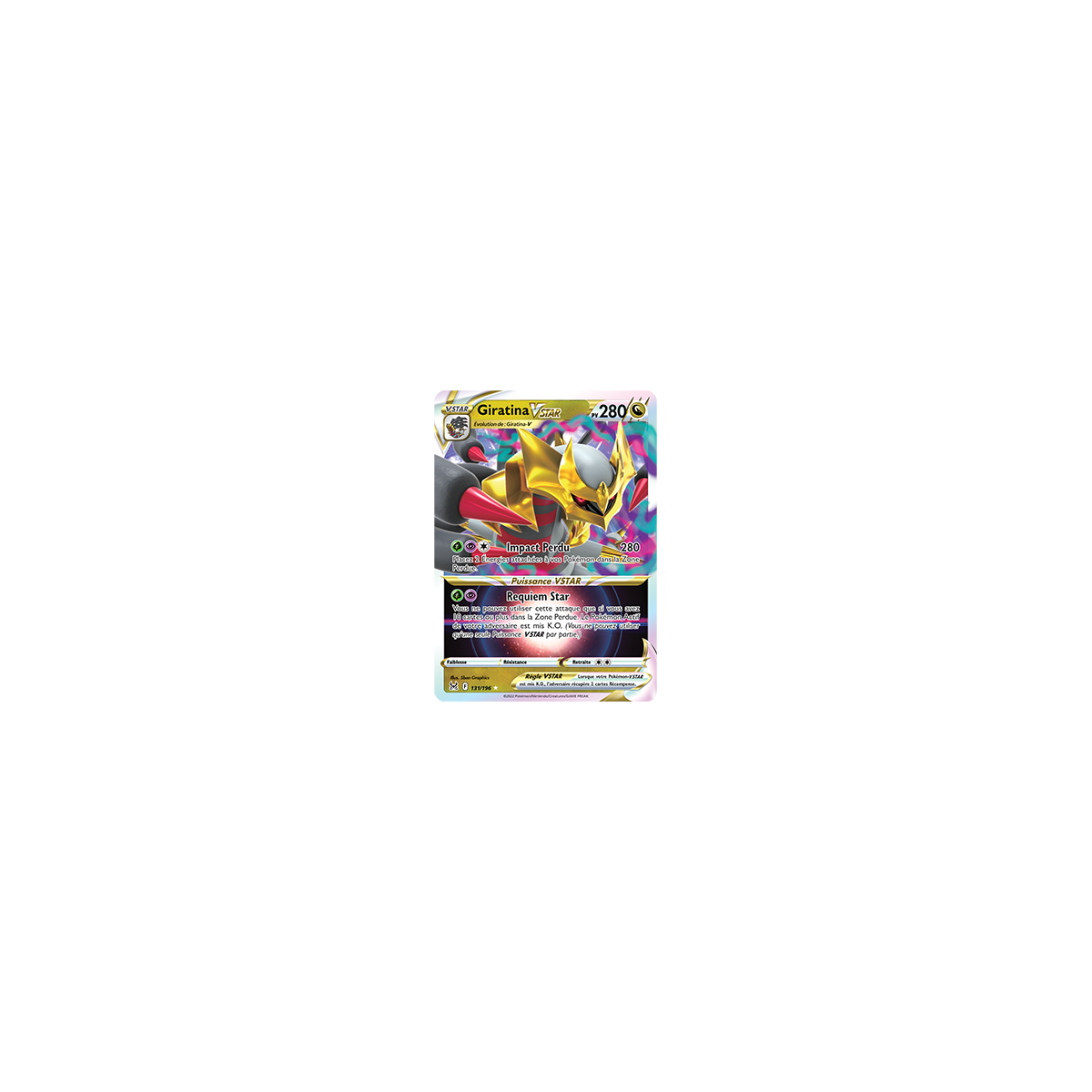 Giratina 131/196 : Joyau Holographique rare V de l'extension Pokémon Origine Perdue