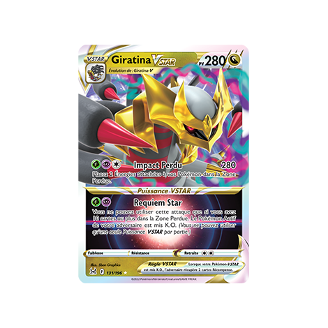 Giratina 131/196 : Joyau Holographique rare V de l'extension Pokémon Origine Perdue