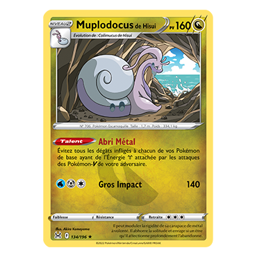 Carte Muplodocus de Hisui  rare de Pokémon Origine Perdue 134/196