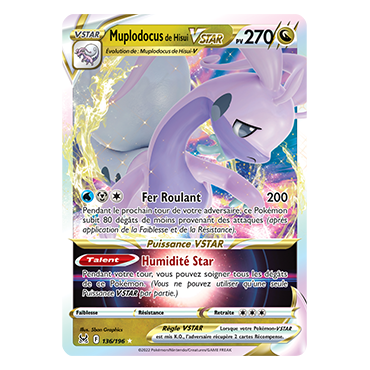 Muplodocus de Hisui, carte Holographique rare STAR de Origine Perdue