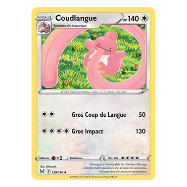 Coudlangue 139/196 : Joyau Peu commune de l'extension Pokémon Origine Perdue