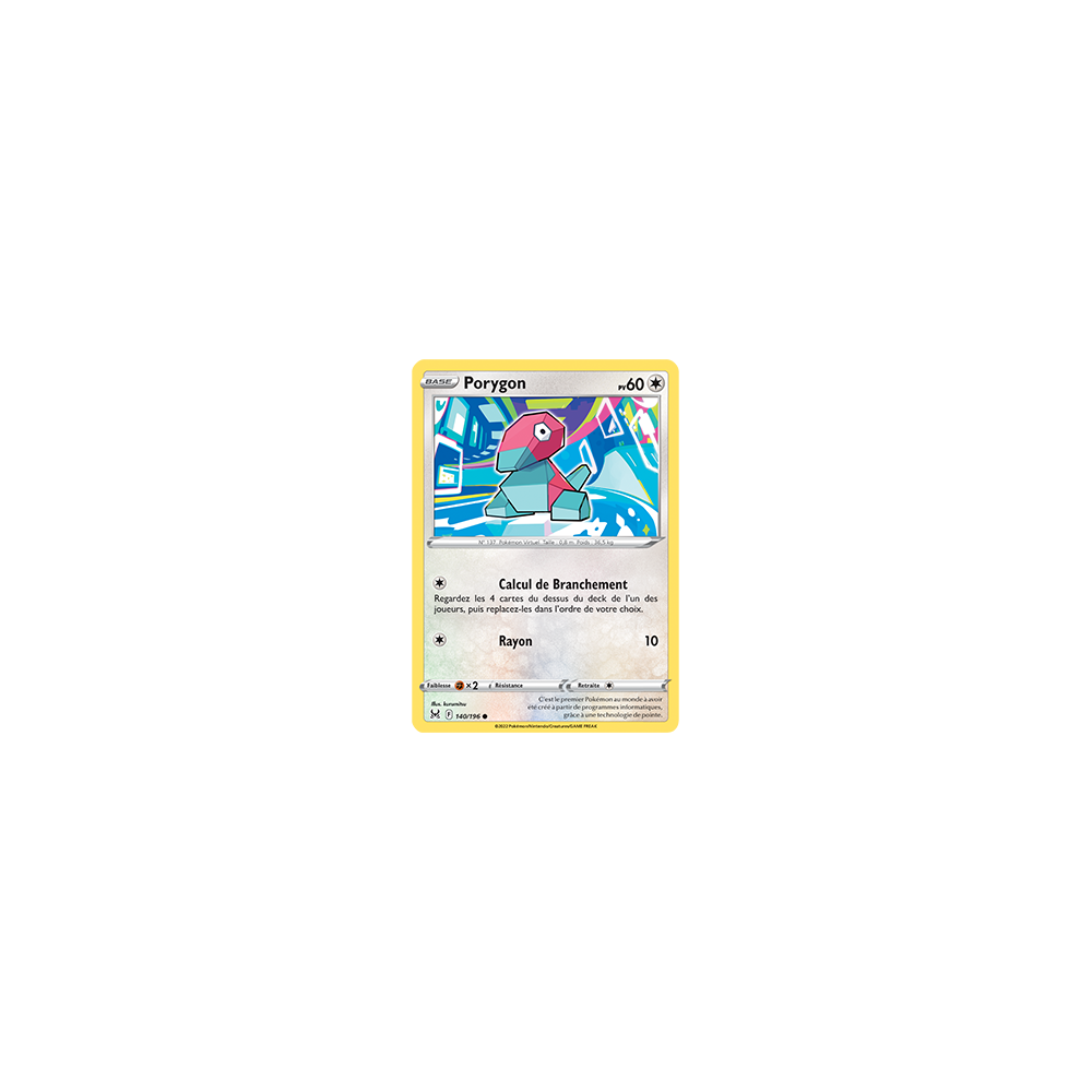 Découvrez Porygon, carte Commune de la série Origine Perdue