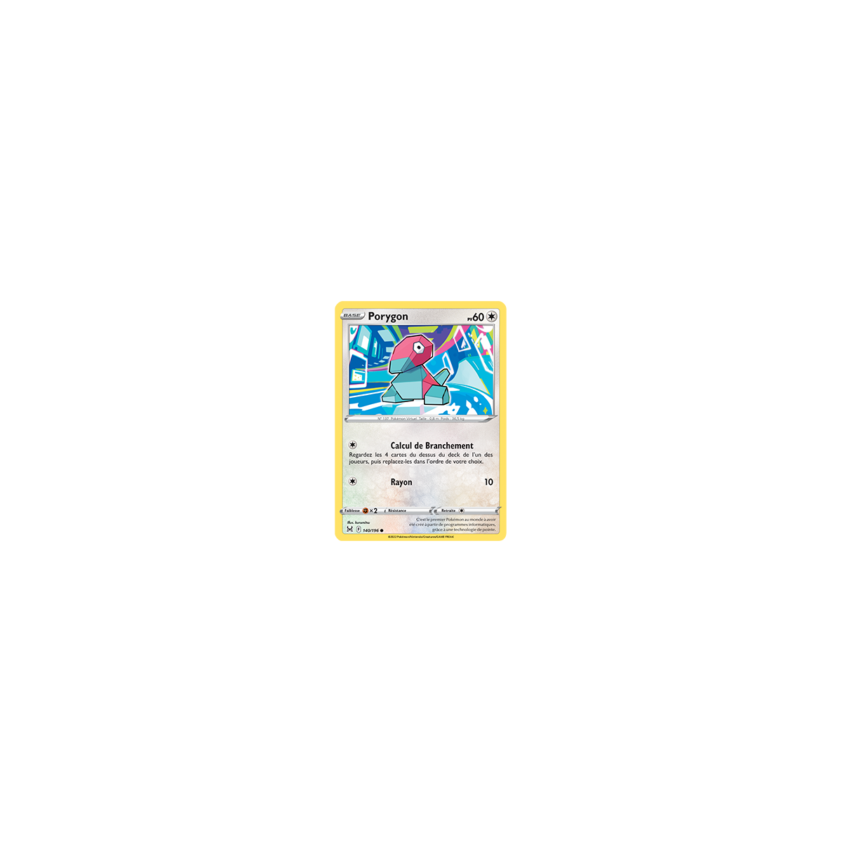 Découvrez Porygon, carte Commune de la série Origine Perdue