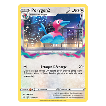 Carte Porygon2 - Peu commune de Pokémon Origine Perdue 141/196