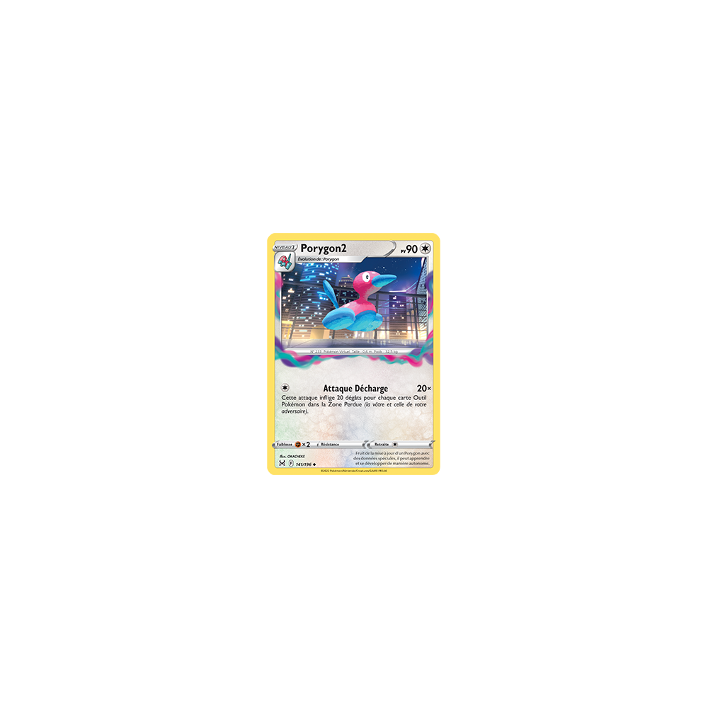 Carte Porygon2 - Peu commune de Pokémon Origine Perdue 141/196