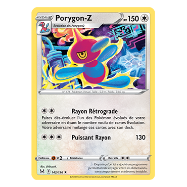 Porygon-Z 142/196 : Joyau Rare de l'extension Pokémon Origine Perdue