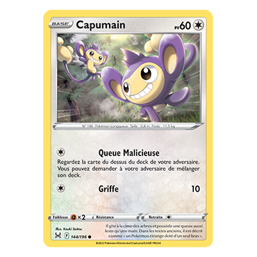 Capumain 144/196 : Joyau Commune de l'extension Pokémon Origine Perdue