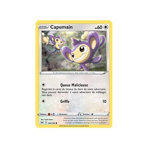 Capumain 144/196 : Joyau Commune de l'extension Pokémon Origine Perdue