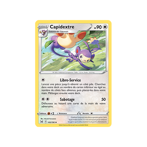 Capidextre 145/196 : Joyau Peu commune de l'extension Pokémon Origine Perdue