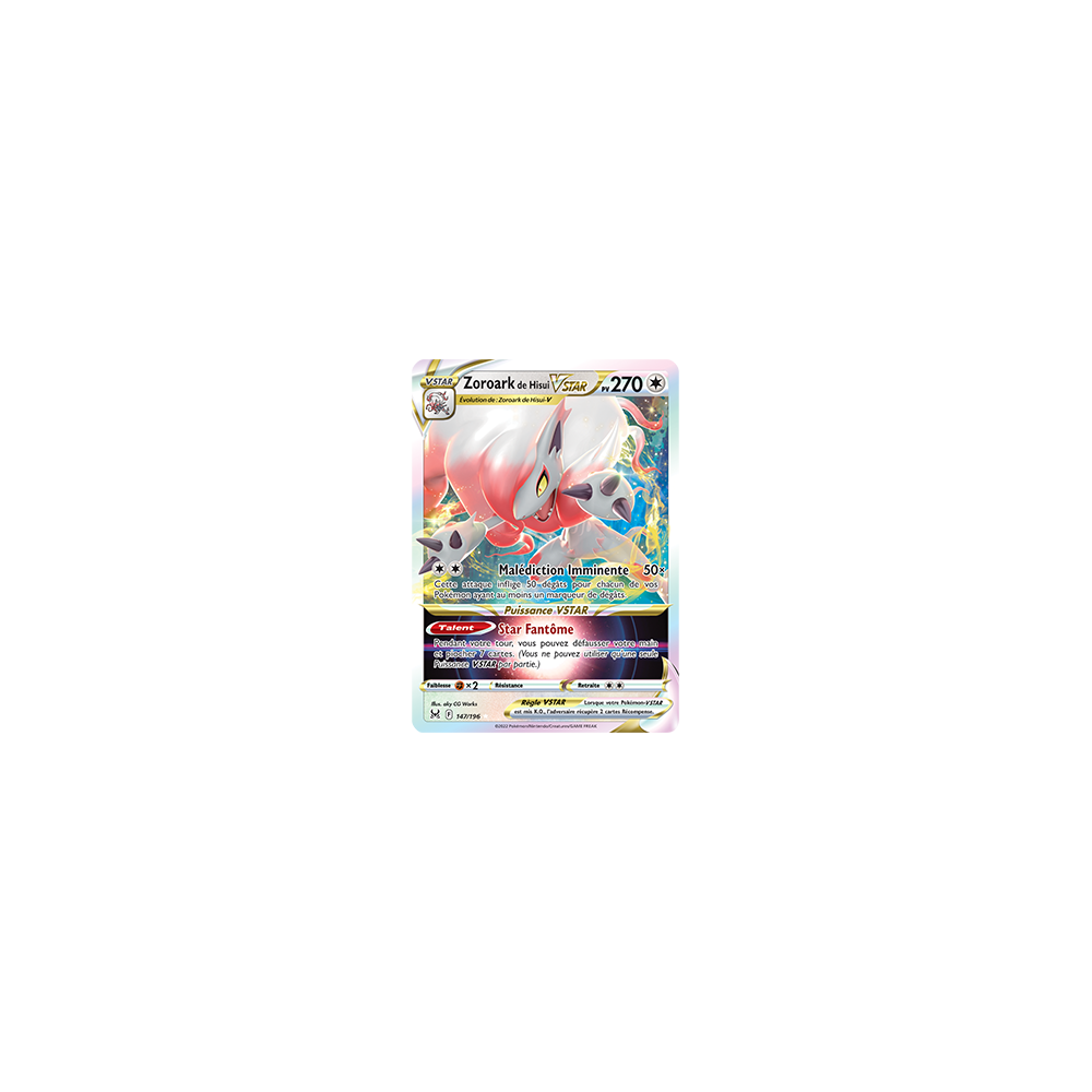 Carte Zoroark de Hisui - Holographique rare STAR de Pokémon Origine Perdue 147/196