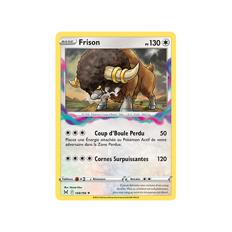 Frison 148/196 : Joyau Rare de l'extension Pokémon Origine Perdue