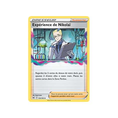 Carte Expérience de Nikolaï - Peu commune de Pokémon Origine Perdue 155/196