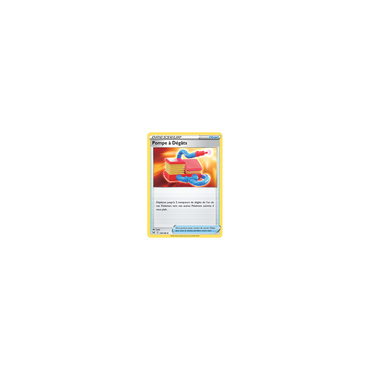Carte Pompe à Dégâts - Peu commune de Pokémon Origine Perdue 156/196