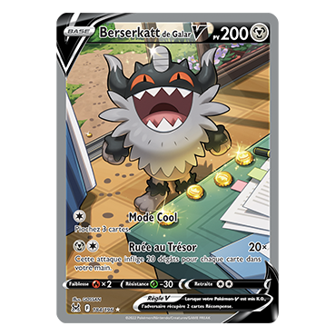 Berserkatt de Galar 184/196 : Joyau Ultra rare de l'extension Pokémon Origine Perdue